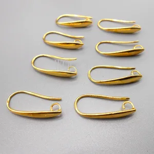 Высококачественные золотистые сережки 18 К, 10 шт.лот, Фурнитура для бижутерии, ушные крючки, аксессуары