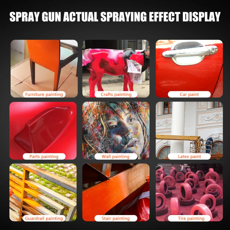 

Paint Sprayer 550W HVLP Spray Gun 1.8mm Nozzle Electric Paint Gun With 3 Spray Patterns Flow Control 800ml Detachable Container