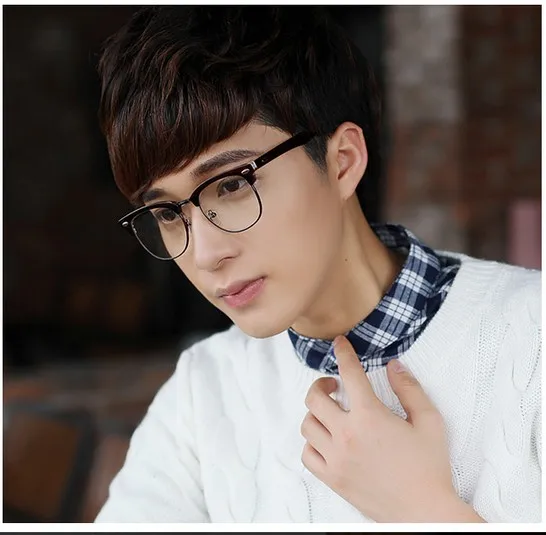 J47 брендовая дизайнерская оправа для очков полу Половина в металлической рамке