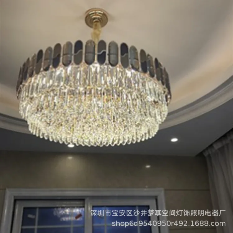 

Postmodern Light Luxury Style Crystal Chandelier Warm Living Room Bedroom Dining LED Chandelier