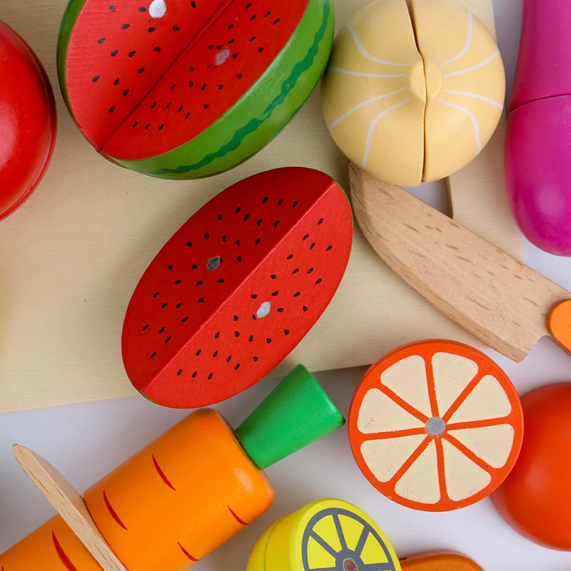 Детские кухонные игрушки деревянная игрушка ролевая резка фруктов овощей