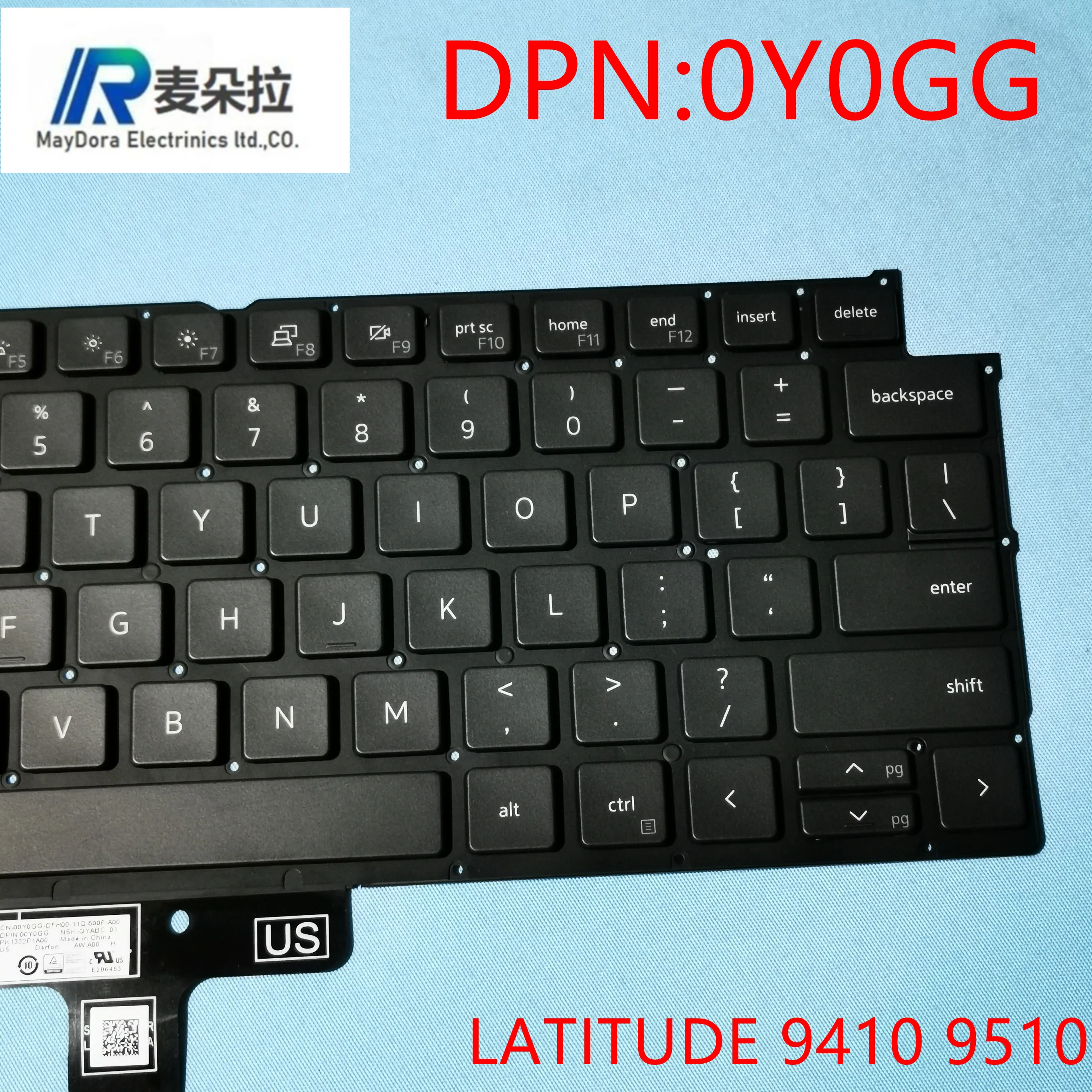 Клавиатура с подсветкой для ноутбука Dell латиtude9000 9410 9510 9420 9520 0Y0GG серая |