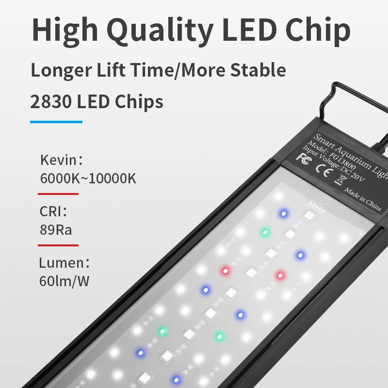Programming Timer Aquarium Light Full Spectrum 18W 24W Moonlight Sunrise Sunset Aqua Plant Grow Led Extendable for Fish Tanks|Светильники|