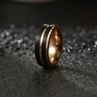 Мужские кольца из вольфрамовой стали, 8 мм, розовое золото, черные, двухцветные