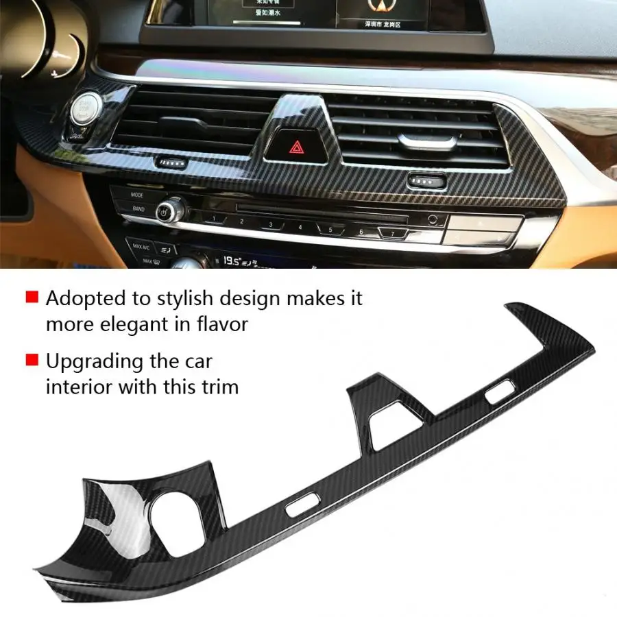 

For 2017-2021 BMW 5 Series G30 ABS carbon fiber style car console air conditioning socket vent cover trim