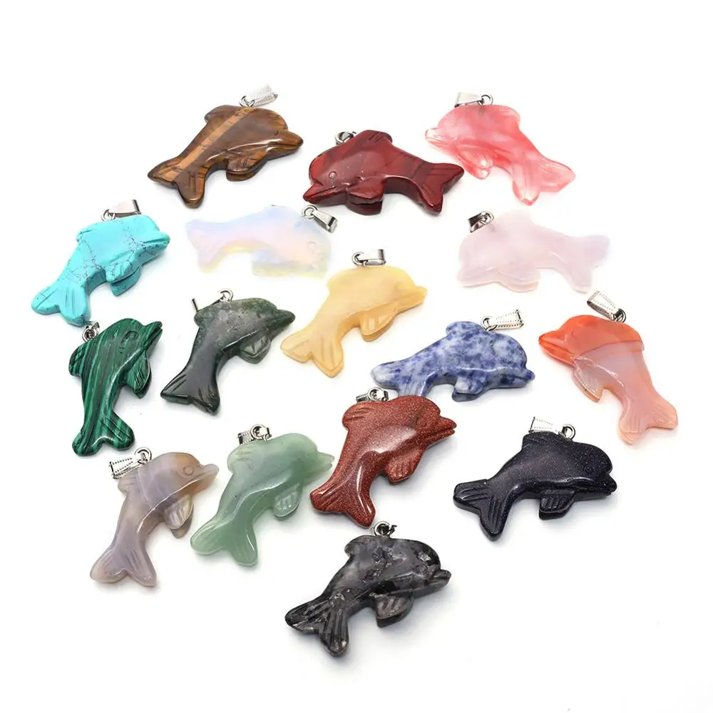 

24 шт., красивые ожерелья с подвесками и амулетом, в форме дельфина