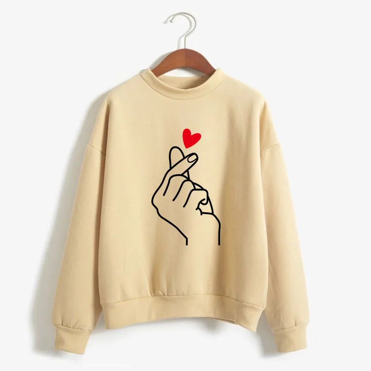 

BTFCL New Best Friends Matching Couples Clothes Hoodie Coat Print Finger Heart Sweatshirts Pullover 2019 Autumn Female Pullovers