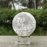 56cm crystal glass ice crack ball quartz marbles magic sphere fengshui ornaments rocky water fountain bonsai ball home decor