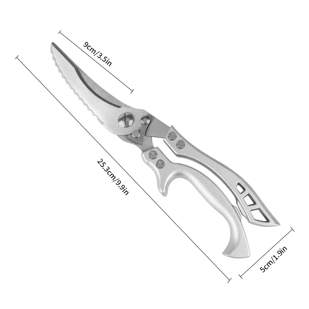 

Kitchen Powerful Chicken Bone Scissors Chicken Duck Fish Cutter Shears Stainless Steel Scissors Scale Clean Cook Scissors Knife