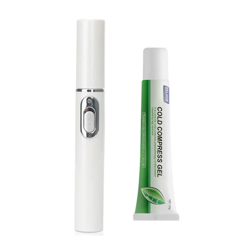 

Varicose Vein Soothing Set Blue Light Treatment Pen + Cold Compress Gel Leg Swelling Relieve Pain Therapy Care Ointment Cream