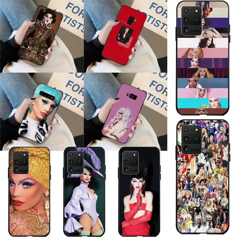 

CUTEWANAN American Drag Queen Aquaria Black TPU Soft Phone Case Cover for Samsung S20 plus Ultra S6 S7 edge S8 S9 plus S10 5G