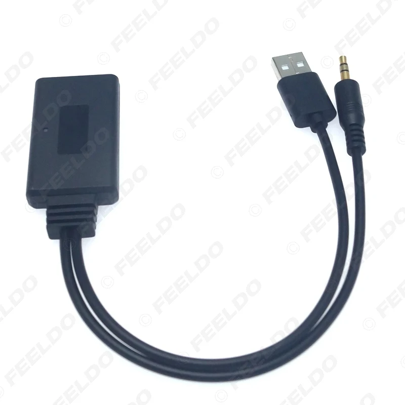 

FEELDO 5set Car Audio Wireless Bluetooth Module USB 3.5mm Socket Music AUX Adapter For BMW E90 E91 E92 E93 Receiver Cable