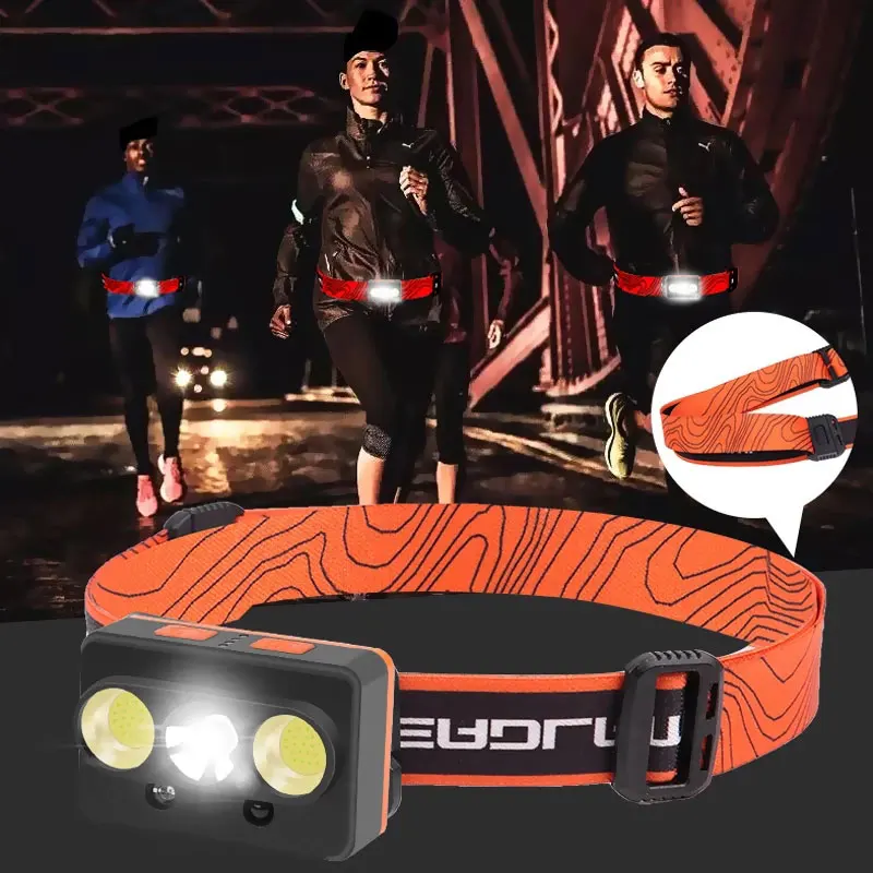 

Portable Headlamp USB Outdoor Waterproof Sensor Head Lamp Headlight COB LED Working Light Camping Fishing Headlights