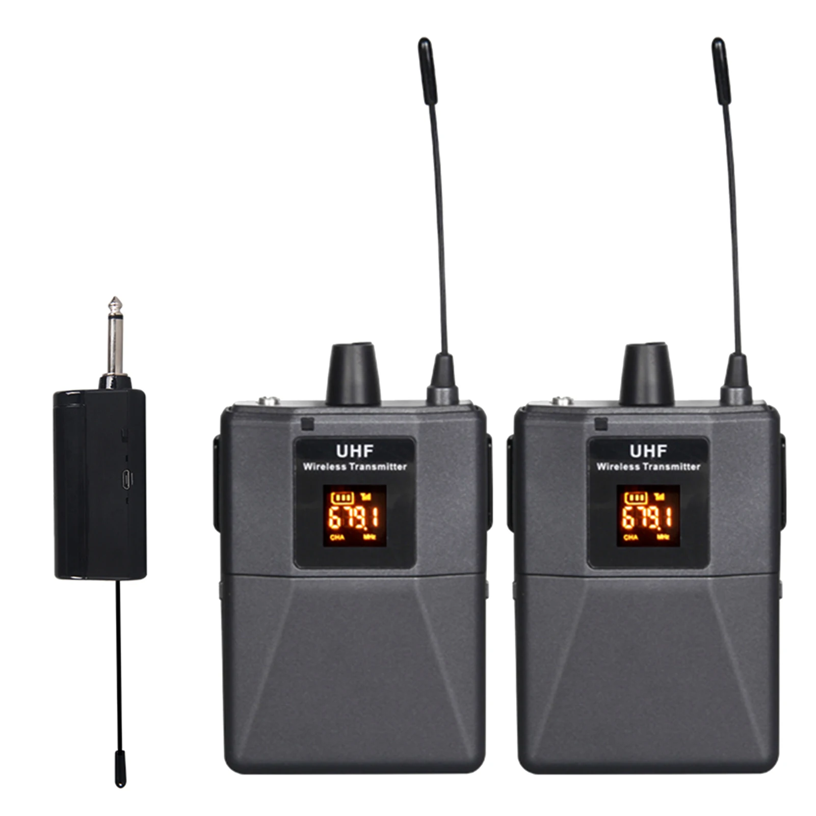 

Портативный микрофон, беспроводной петличный микрофон с 2 передатчиками и 1 приемником, подходит для зеркальных камер