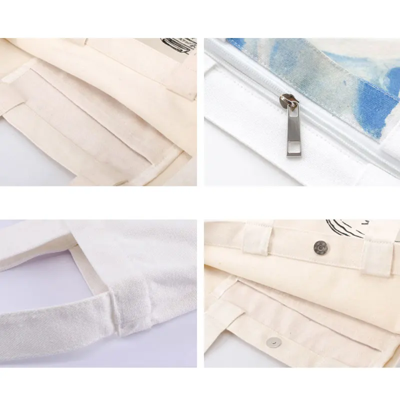 

2021 Shopping Bags Wholesale Canvas Shoulder Eco-Friendly Custom-Made Hand-Held Gift Bag Drawstring Fold Pocket Clothes Bag