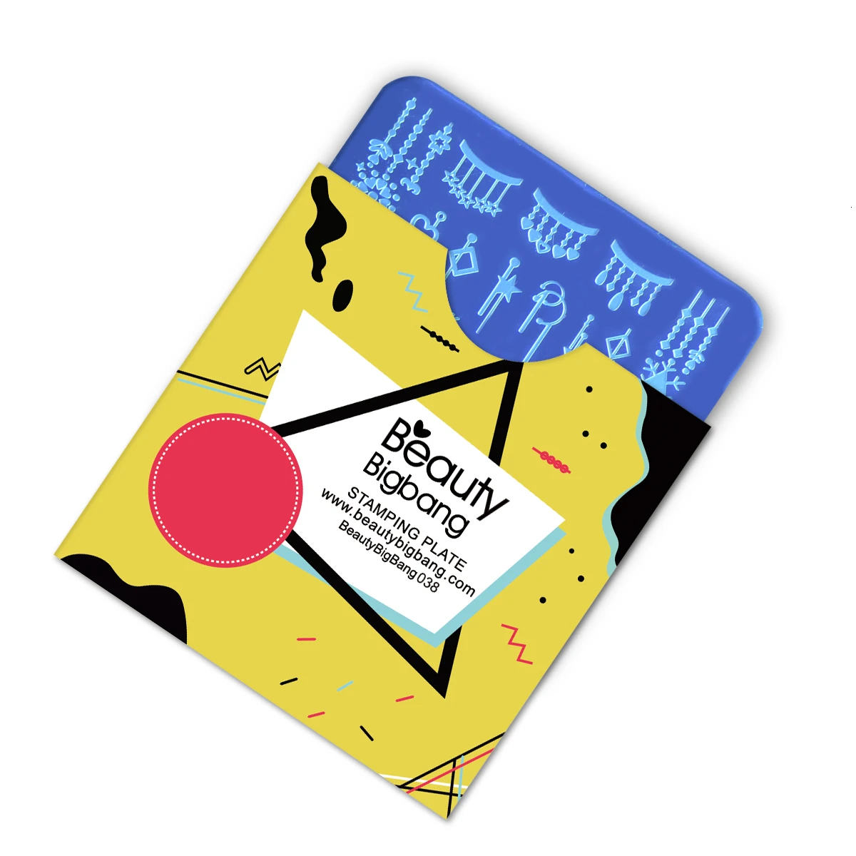 Пластина для стемпинга BeautyBigBang 6 см геометрическое изображение Delta Moon Star Heart