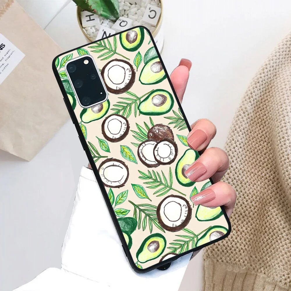 

For Samsung Galaxy Coconuts & Avocados Soft TPU Black Border Samsung Galaxy Case