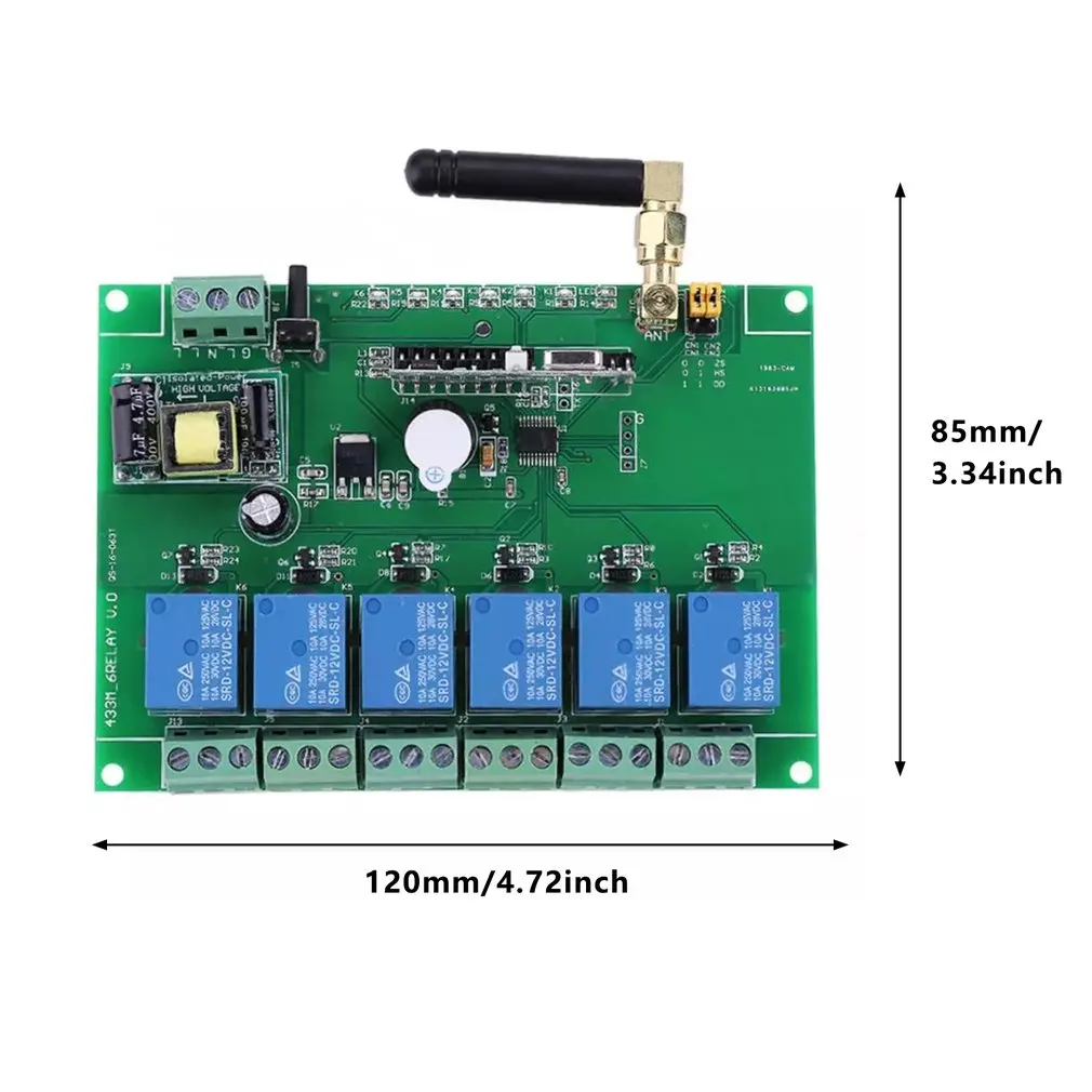

110-240V Relay Module 6 Channel RF Relay Board With Remote Control Switch Quality 6 Channel Relay Module
