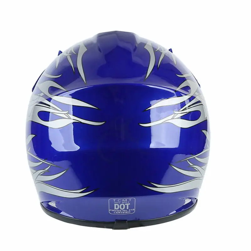 Youth Kids Dot Blue Flame Dirt Bike ATV шлем для мотокросса с очками S/M/L/XL|Шлемы| |