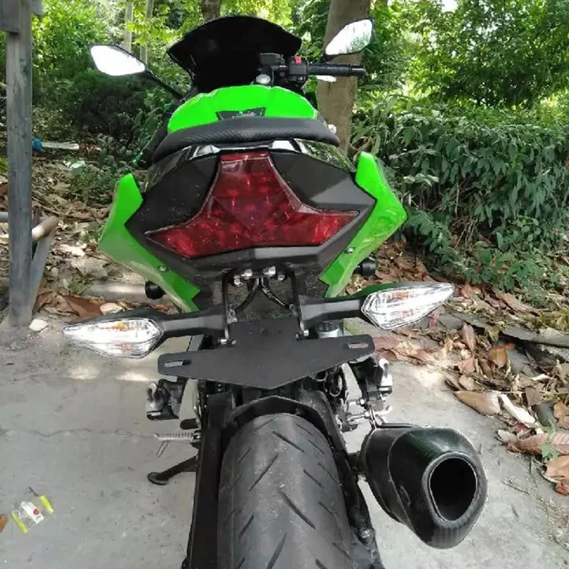 

Motorcycle License Plate Frame with Light Fit for KAWASAKI NINJA250/400 Z250/400 motorcross Motor License Number Plate Holder