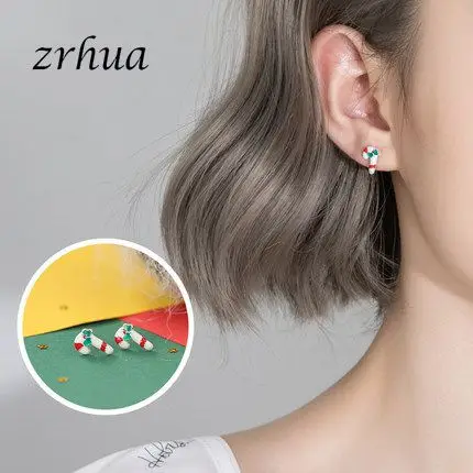 ZRHUA милые 925 пробы серебряные серьги-гвоздики для женщин и девушек, Стерлинговое Серебро-ювелирные изделия бренд oorbellen aros de plate 925, рождественские подарки