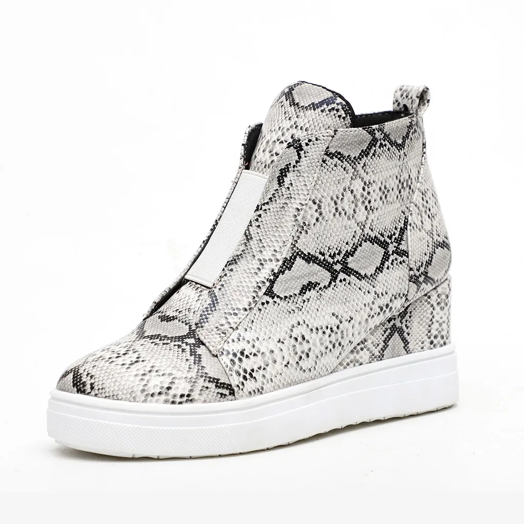 Женские Модные леопардовые ботильоны SAGACE на танкетке в стиле ретро с круглым