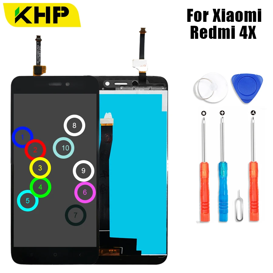 2019 KHP AAAA Оригинальный ЖК-дисплей для Xiaomi Redmi 4x сенсорный экран дигитайзер Замена