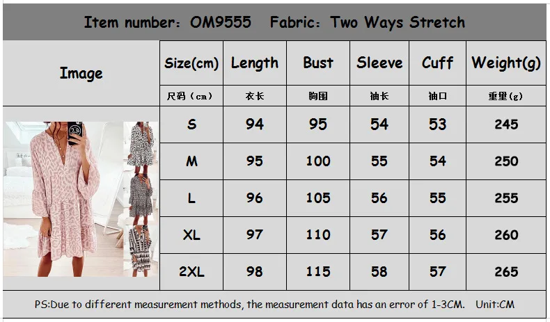 

Spring and summer new printed long-sleeved loose V-neck stitching dress women