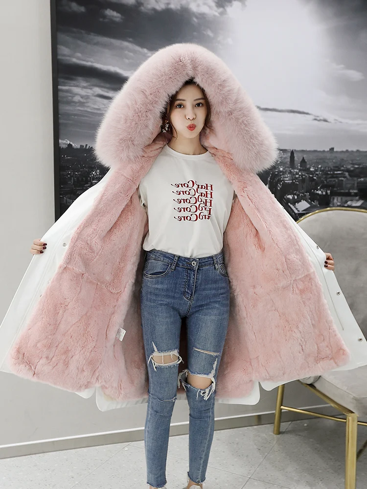 

Шуба женская из лисьего меха, зимняя, съемная подкладка из меха кролика