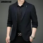 Высококачественный новый дизайнерский брендовый Повседневный модный простой элегантный пиджак, классический деловой трендовый пиджак, мужская одежда