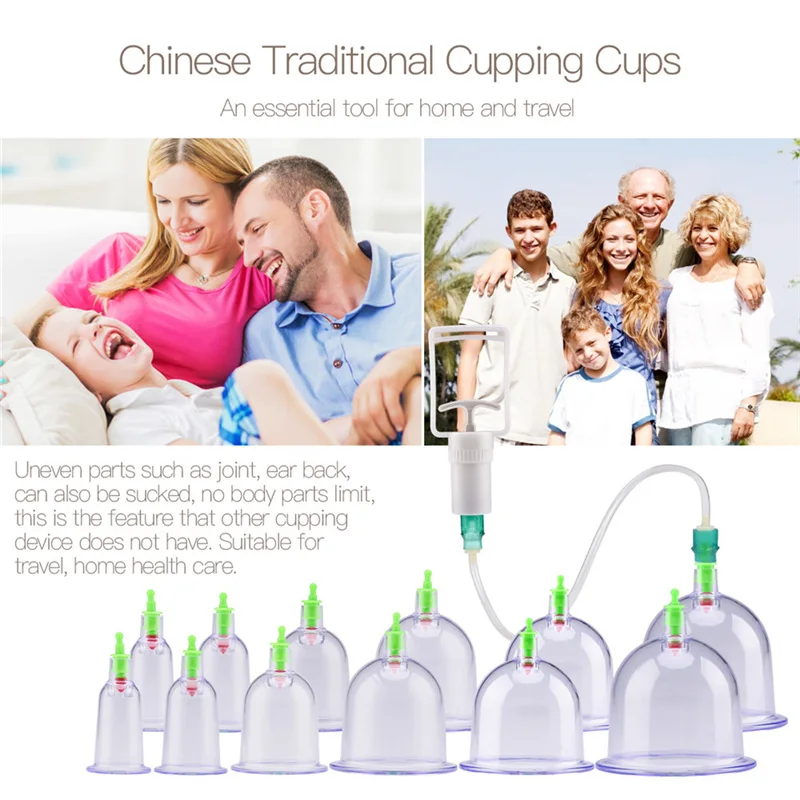 Терапевтические вакуумные банки 12 шт./компл. для терапии тела чашки массажа спины