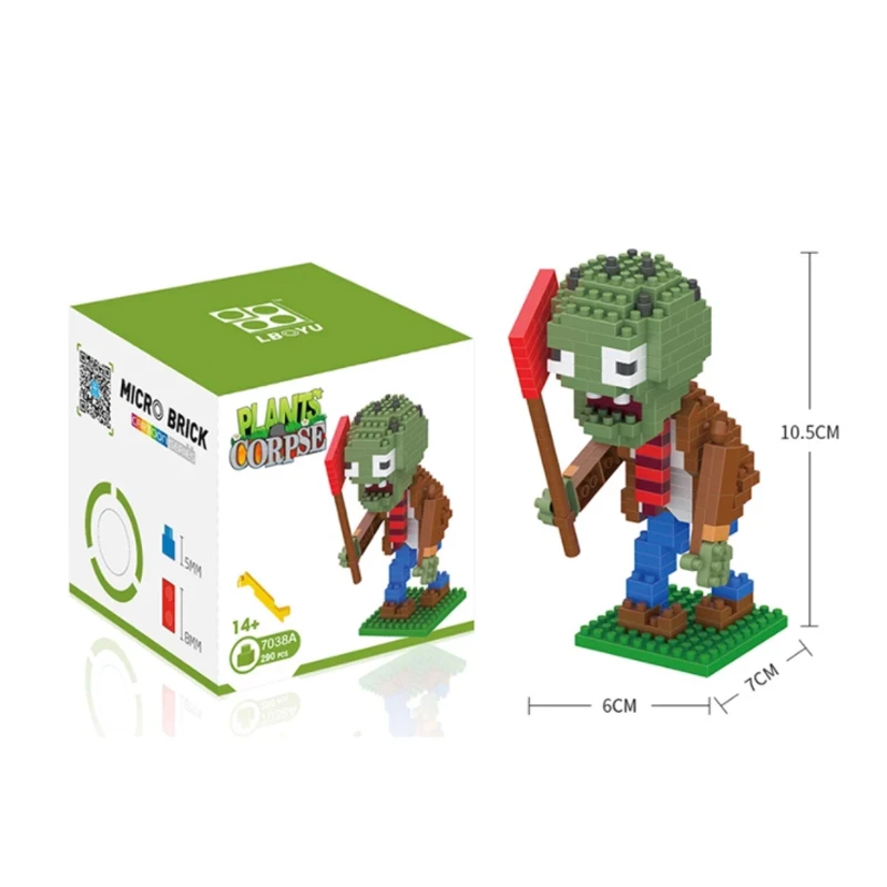Мини-конструктор Растения против Зомби игрушки бриллиантовые гранулы собранные