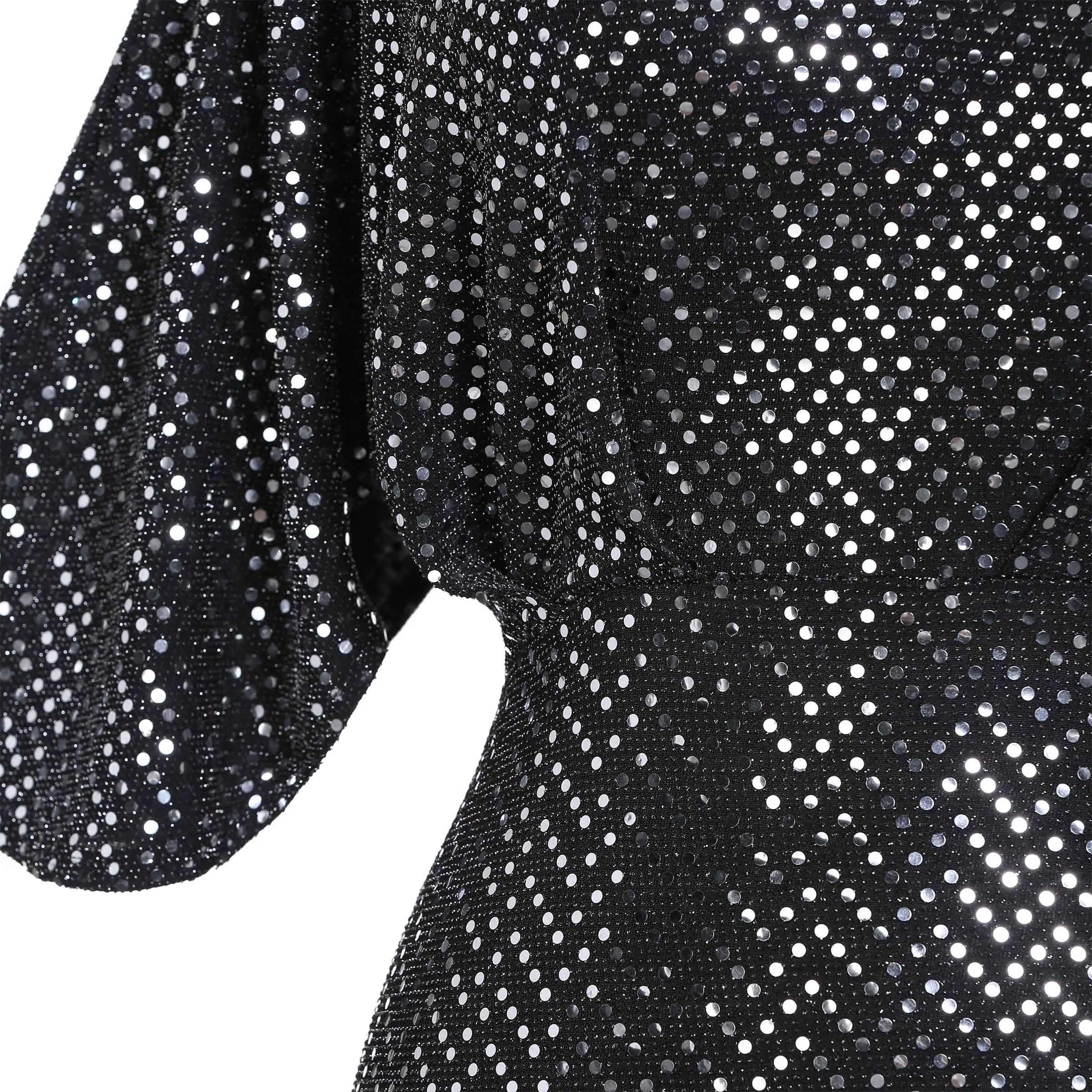 Женское блестящее платье для вечерние платья с рукавом до локтя размера плюс 3XL