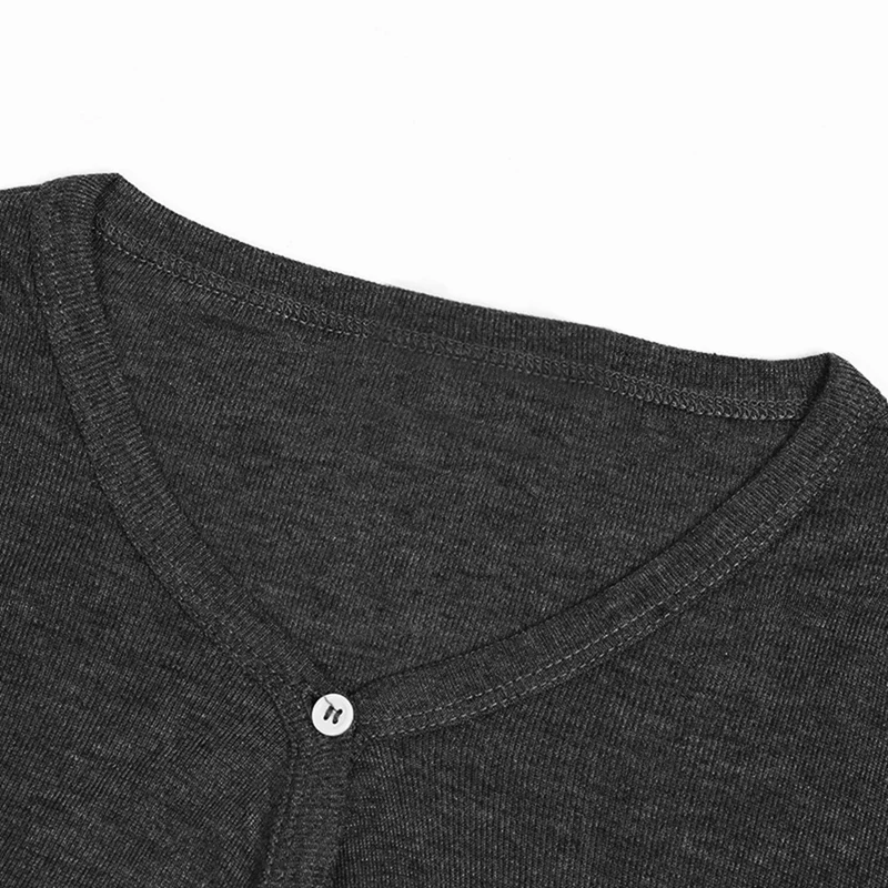 

Women Long Sleeve Thin Short Cardigans Sexy V-Neck Cropped Tops Streetwear Casual Solid Knit Cardigan Tops