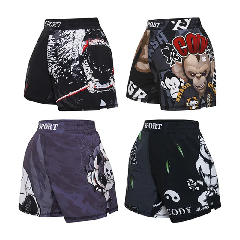 

Kids MMA Shark Printed Jiu Jitsu Boxing Shorts Muay Thai Rashguard Trunks Child Kickboxing Fight Grappling Shorts Sport Pants