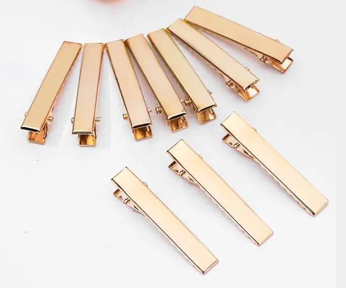 10 шт. золотистые клипсы для волос плоские металлические заколки аллигатора