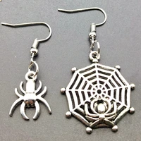 spider web small spider punk alloy accessories earrings asymmetric earrings ladies jewelry gifts