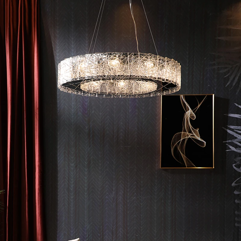 Роскошные стеклянные железные светодиодные подвесные светильники в