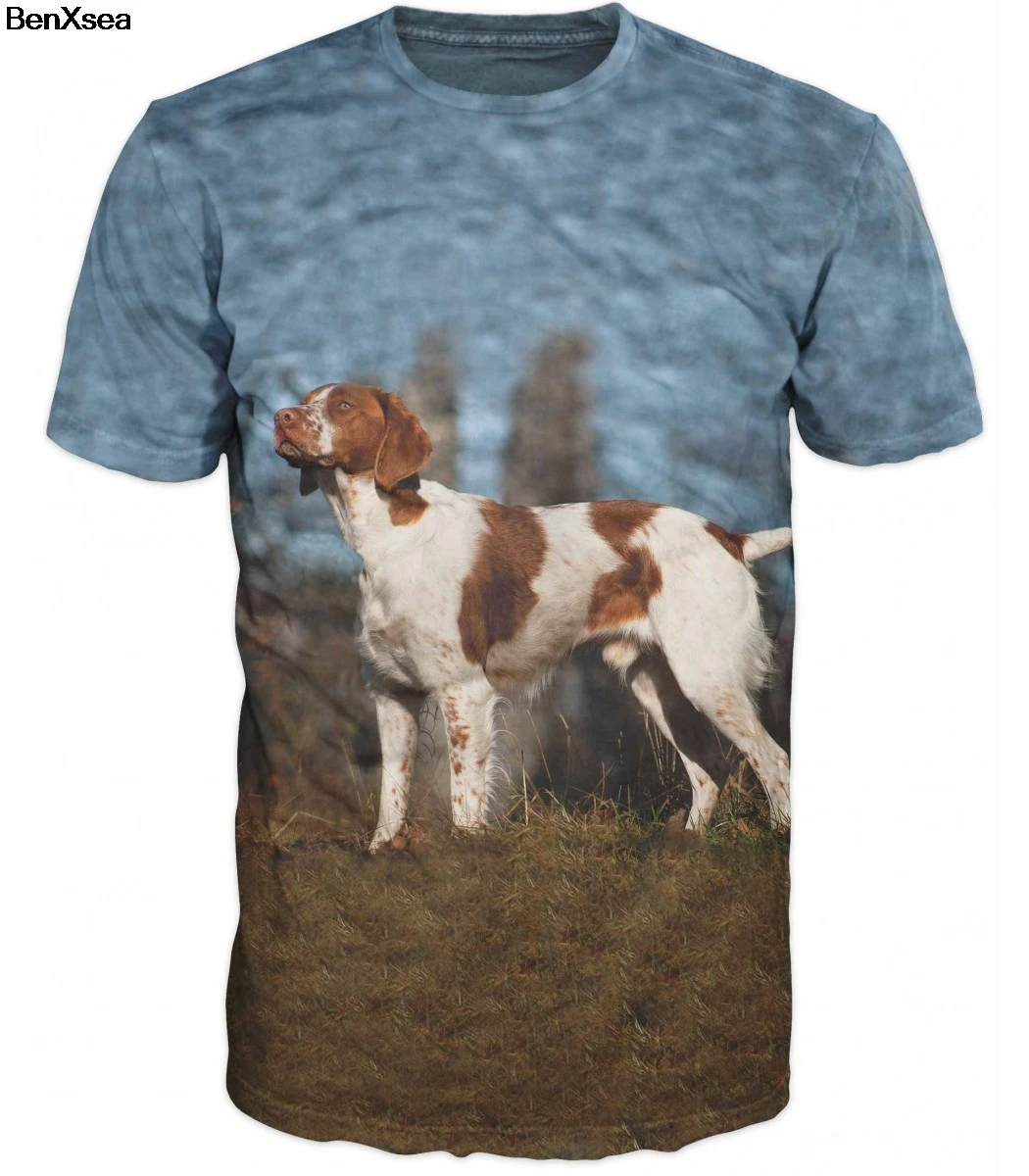 

2019 BRETON SPANIEL T Shirt Hip Hop Clothing Harajuku Famous Brand Printed 3D Fashion Hunt T Shirt Top Tees