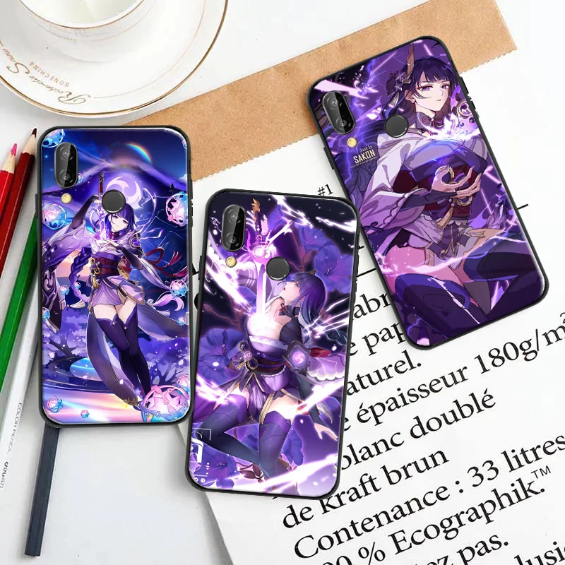 

Genshin Impact Phone Case For Huawei P Smart Z 2019 2021 P20 Lite P30 P40 P40 Lite Pro Cute Raiden Ei Soft TPU Back Cover