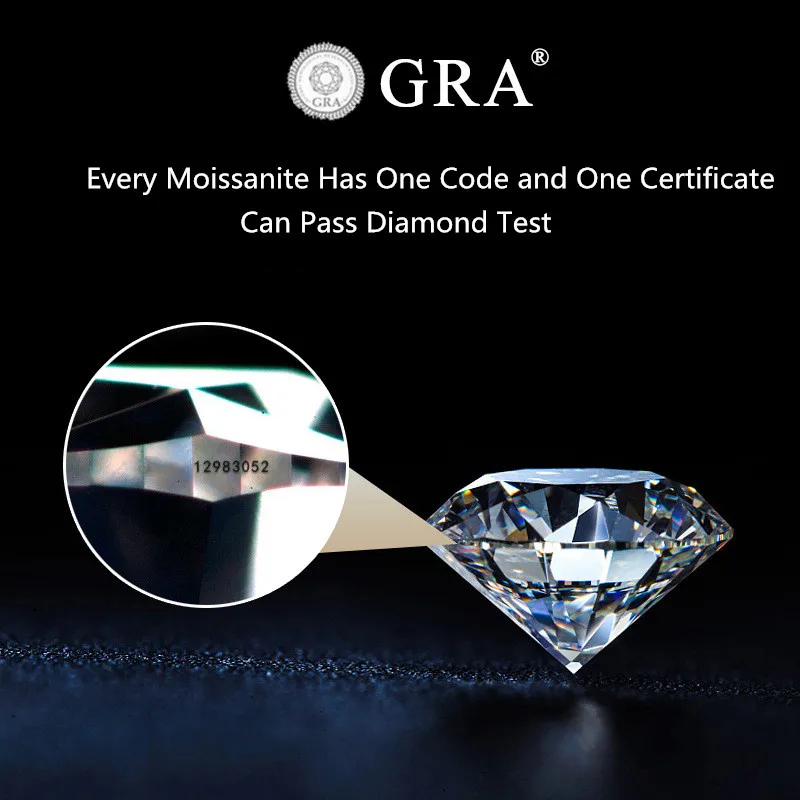 Бриллиантовое тестовое кольцо Moissanite из серебра 925 пробы с отличной огранкой 1