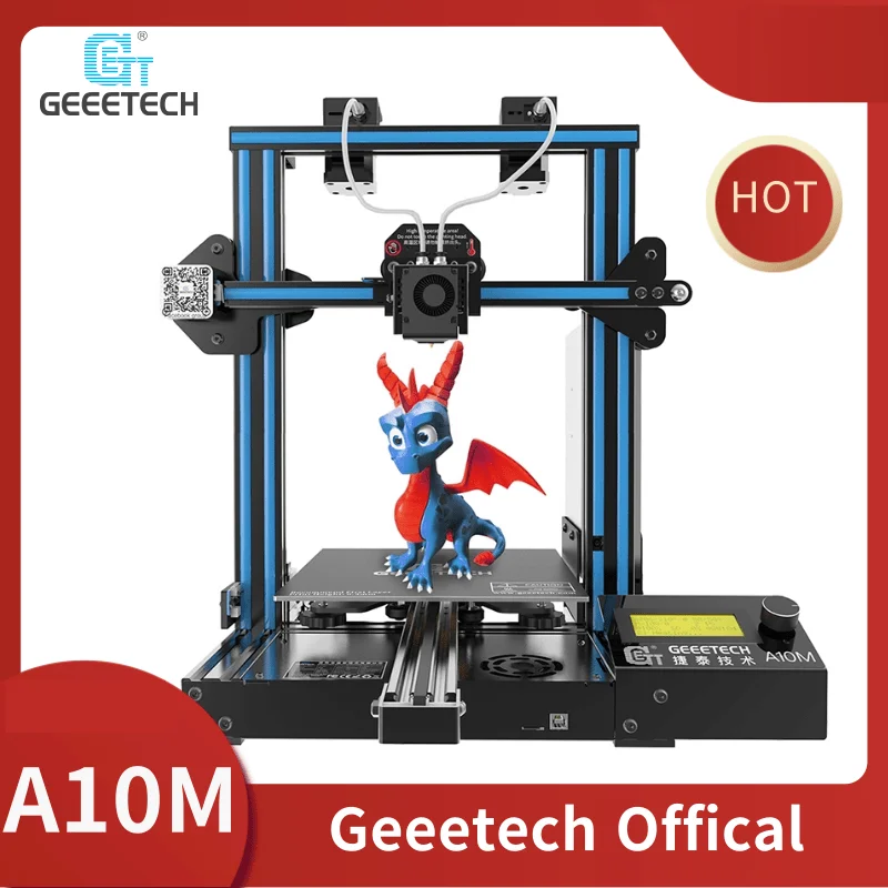 

GEEETECH A10M GT2560 V4.1B 2 In 1 Mix-color Fast Assembly 3d Printer Efficient Filament Detector Break-resuming Capability FDM