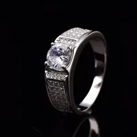 1ct Carat Moissanite Male Rings S925 Sterling Silver Engagement Rings for Men Wedding Fine Jewelry with Certificate