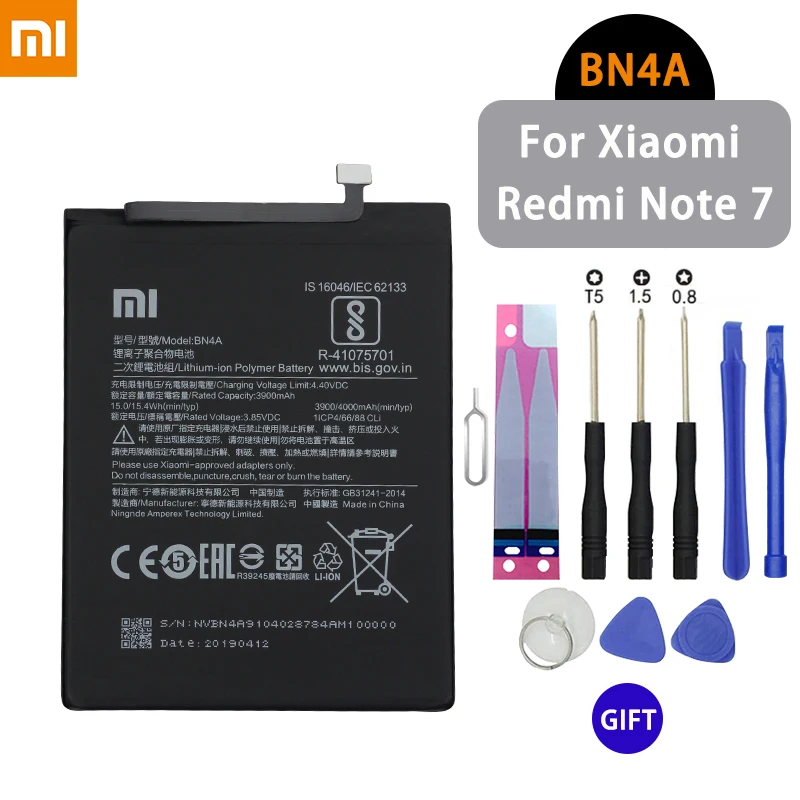 BN4A For Redmi Note7 Аккумулятор Xiaomi BM46 для Xiaomi Redmi Note 3 5 5A 7 для Redmi Note 3 Pro 6 Pro BN45 BN31 BN48 BN4A запасные аккумуляторы - Цвет: BN4A For Redmi Note7