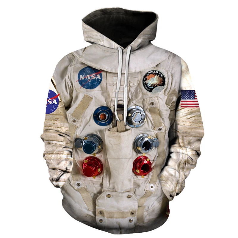 

Новинка 2021, модные весенне-осенние Смешные Толстовки с 3D принтом, пуловер в стиле хот астронавта, уличная одежда с рукавами, Свитшот