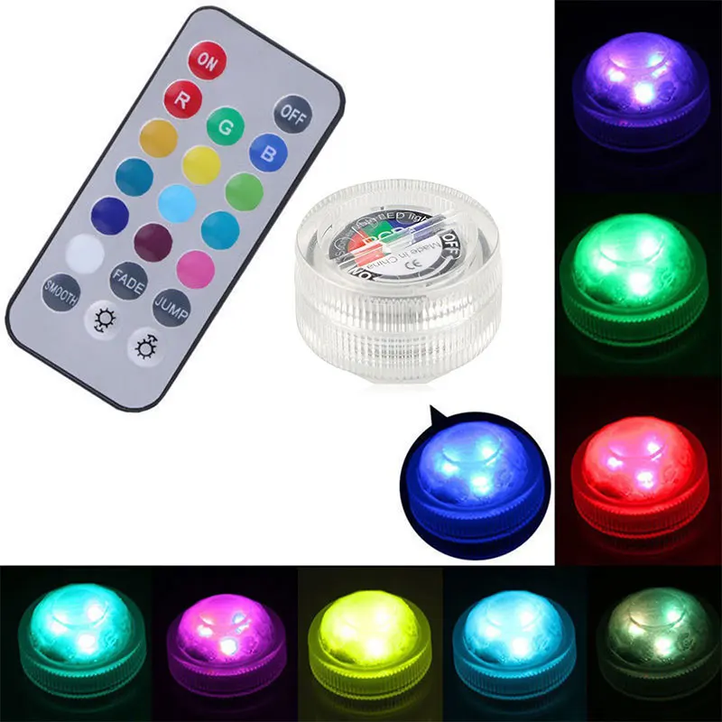 10 шт. RGB светодиодный мини светильник s ПОГРУЖНОЙ водонепроницаемый 3 светодиода