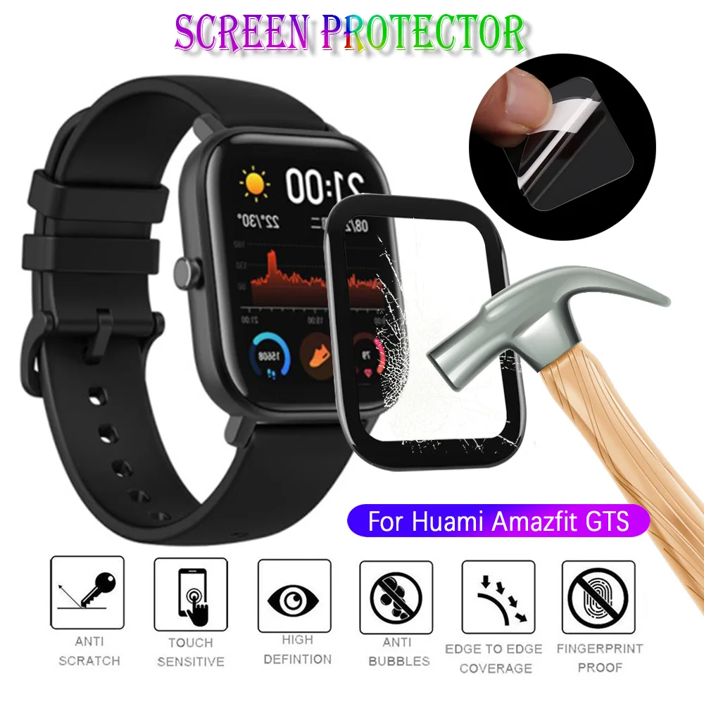 Защитная пленка для смарт-часов Huami Amazfit GTS мягкая защитная с полным покрытием 3D |