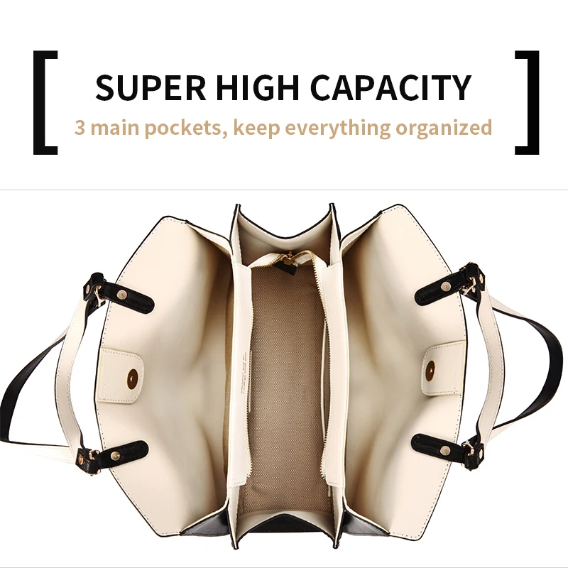 Вместительная кожаная сумка-тоут EMINI HOUSE Офисная Роскошная дамская сумочка на