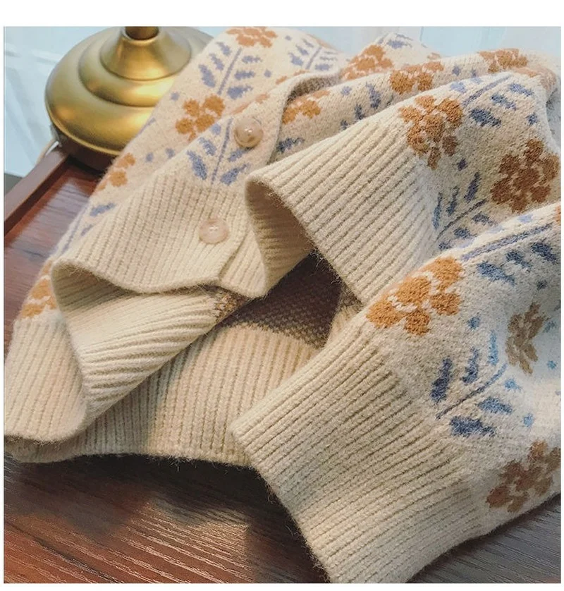 

Women Young Style Prairie Chic Knitted Sweater Raglan Sleeve Autumn Winter Elegent Cardigan Women Jumper Coat for Winter