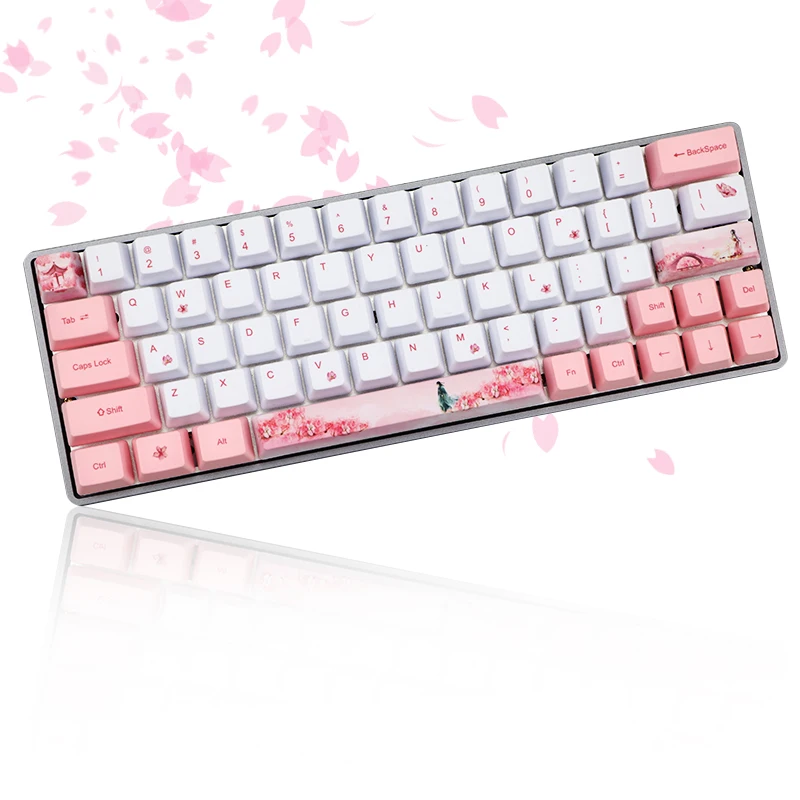 

dye Subbed Girl Keycap 60% PBT OEM Keycap Set Mechanische Toetsenbord Keycaps Voor GH60/RK61/Annie /poker keycap GK61 GK64 dz60